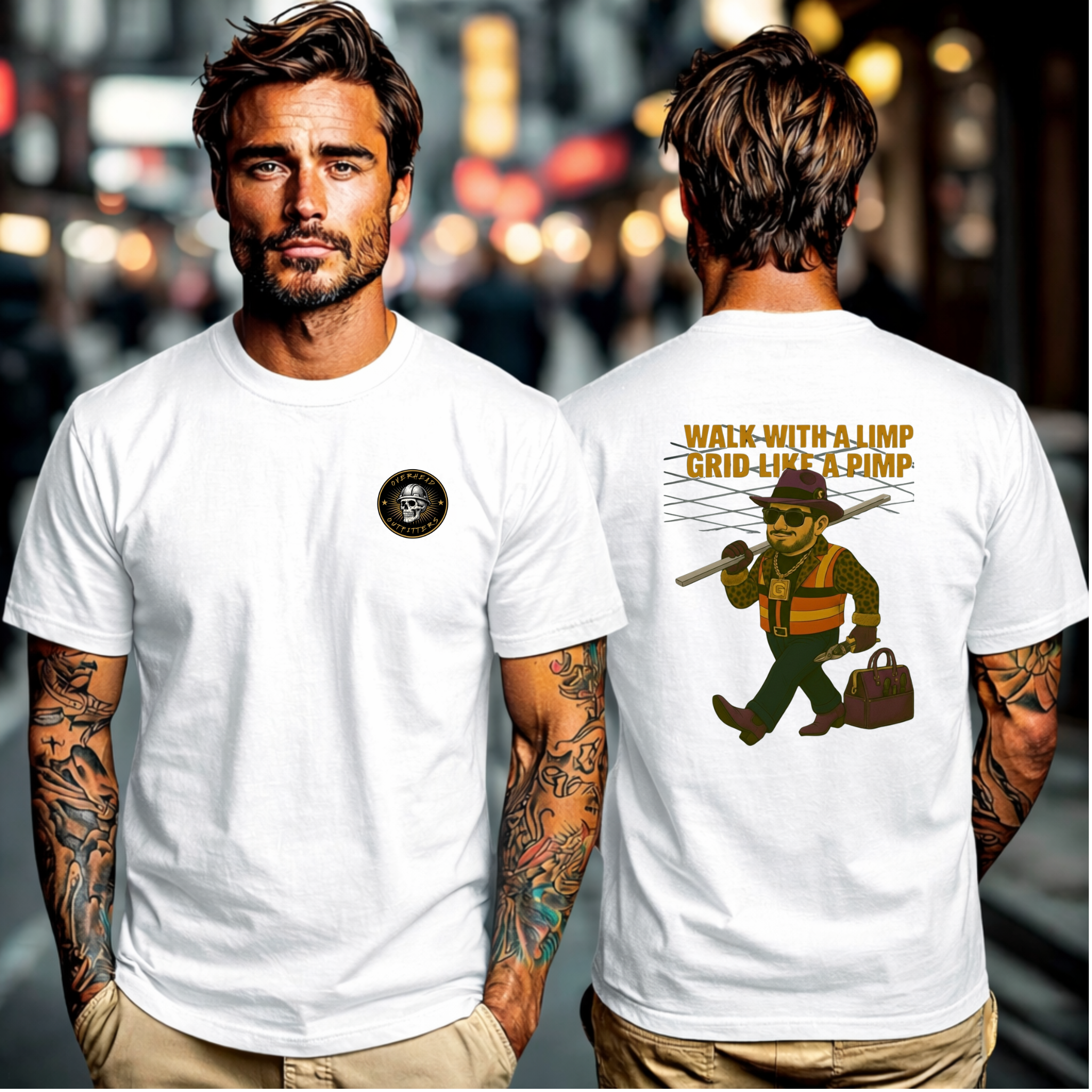 "Walk with a limp, Grid like a Pimp" shirt