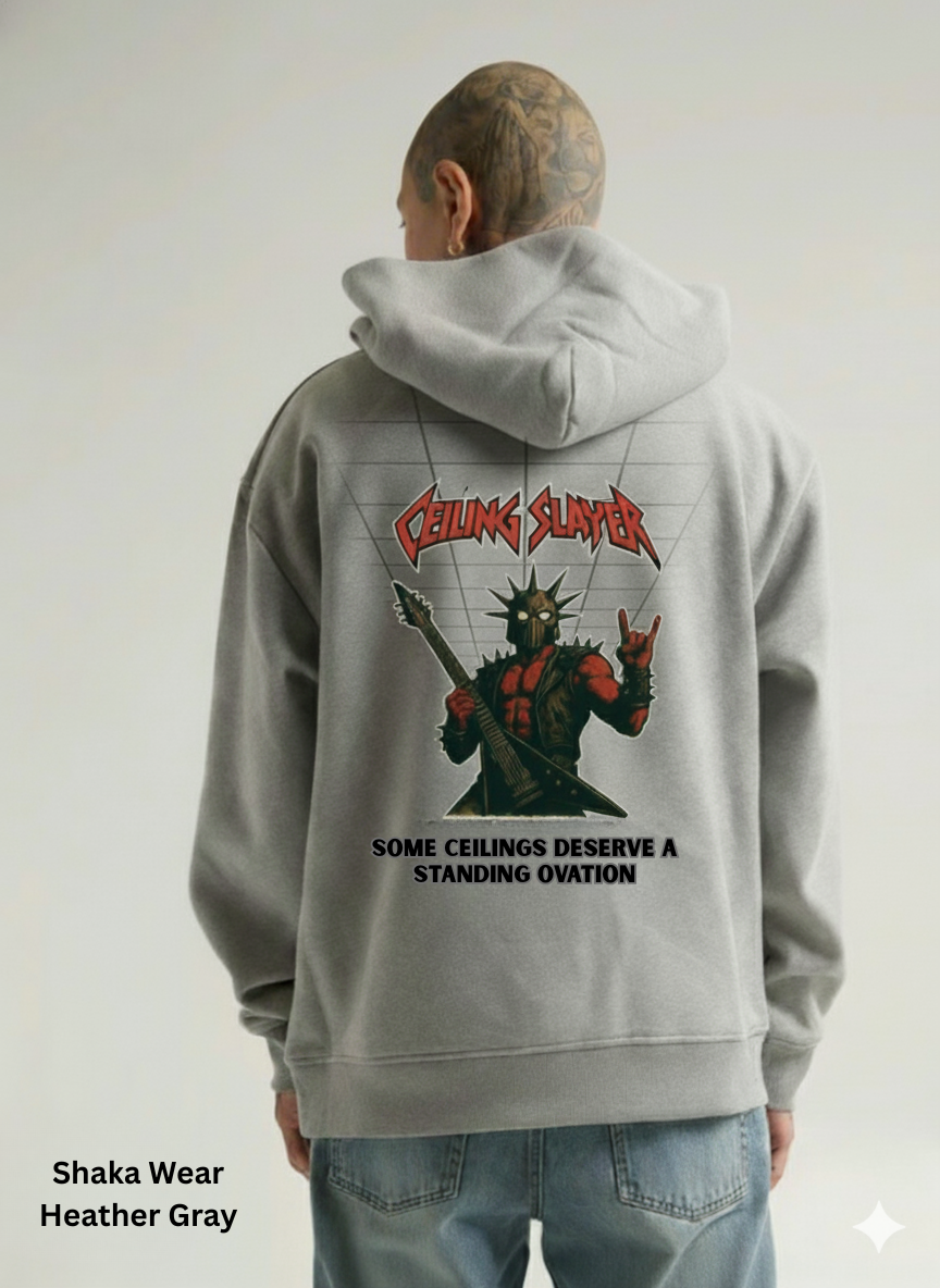 Ceiling Slayer Hoodie – Full Multi-Print Work Hoodie | Back, Both Sleeves & Chest Logo