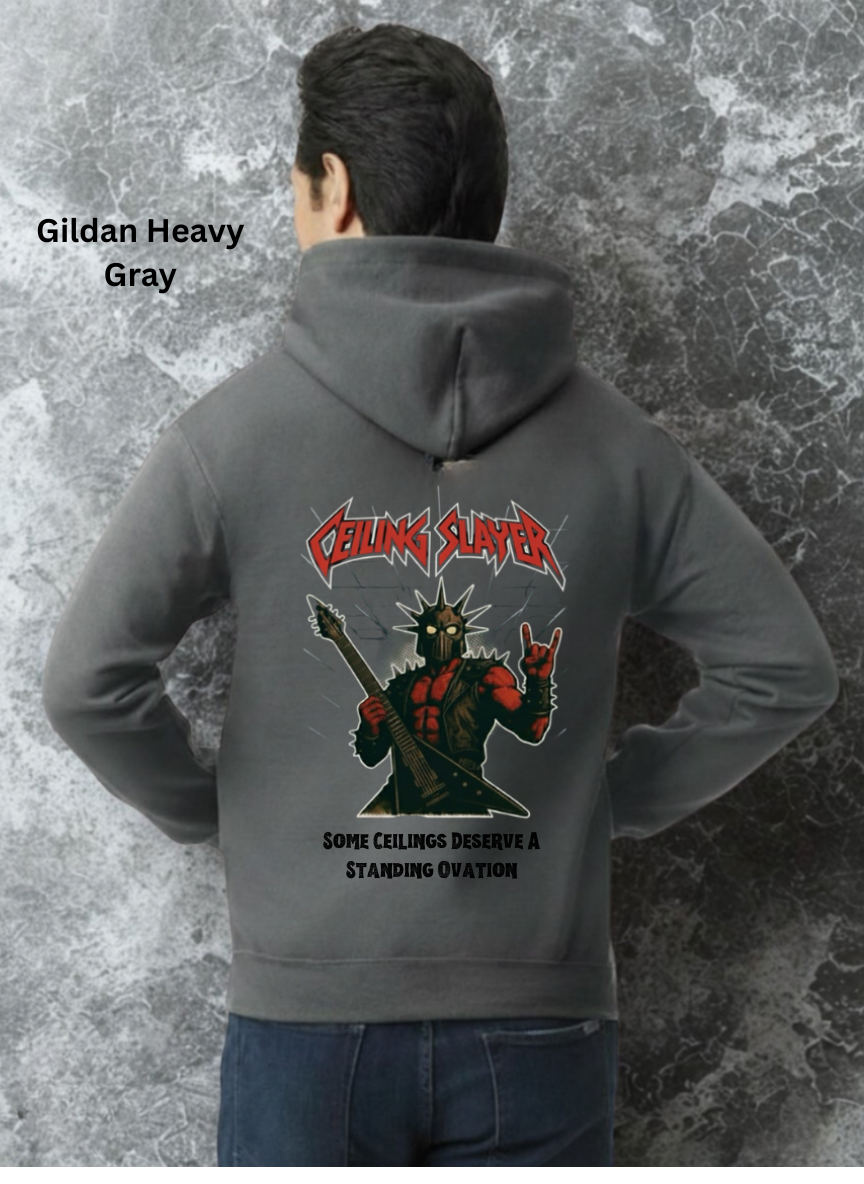 Ceiling Slayer Hoodie – Full Multi-Print Work Hoodie | Back, Both Sleeves & Chest Logo