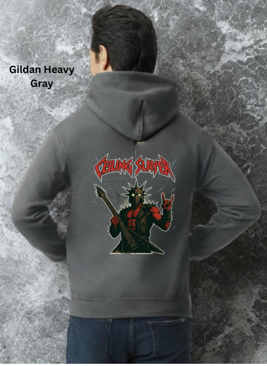Ceiling Slayer Hoodie – Full Multi-Print Work Hoodie | Back, Both Sleeves & Chest Logo