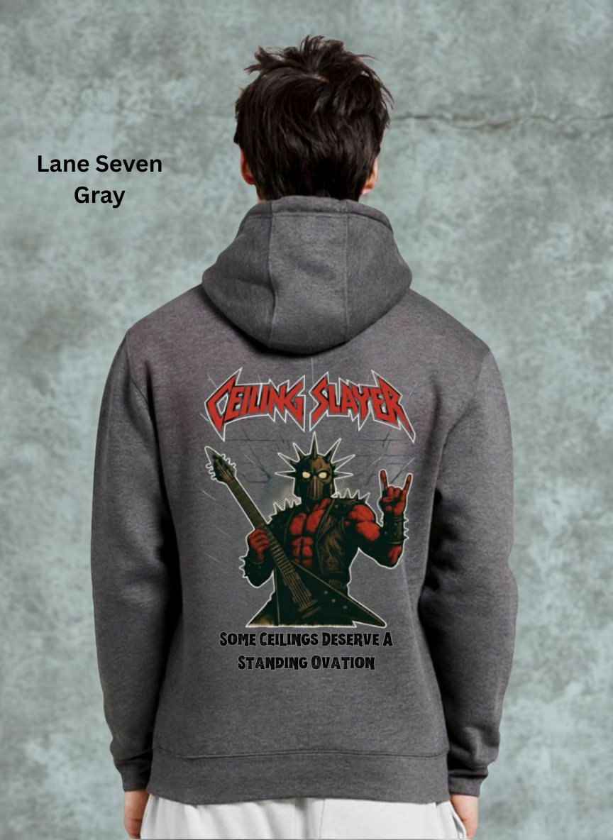 Ceiling Slayer Hoodie – Full Multi-Print Work Hoodie | Back, Both Sleeves & Chest Logo